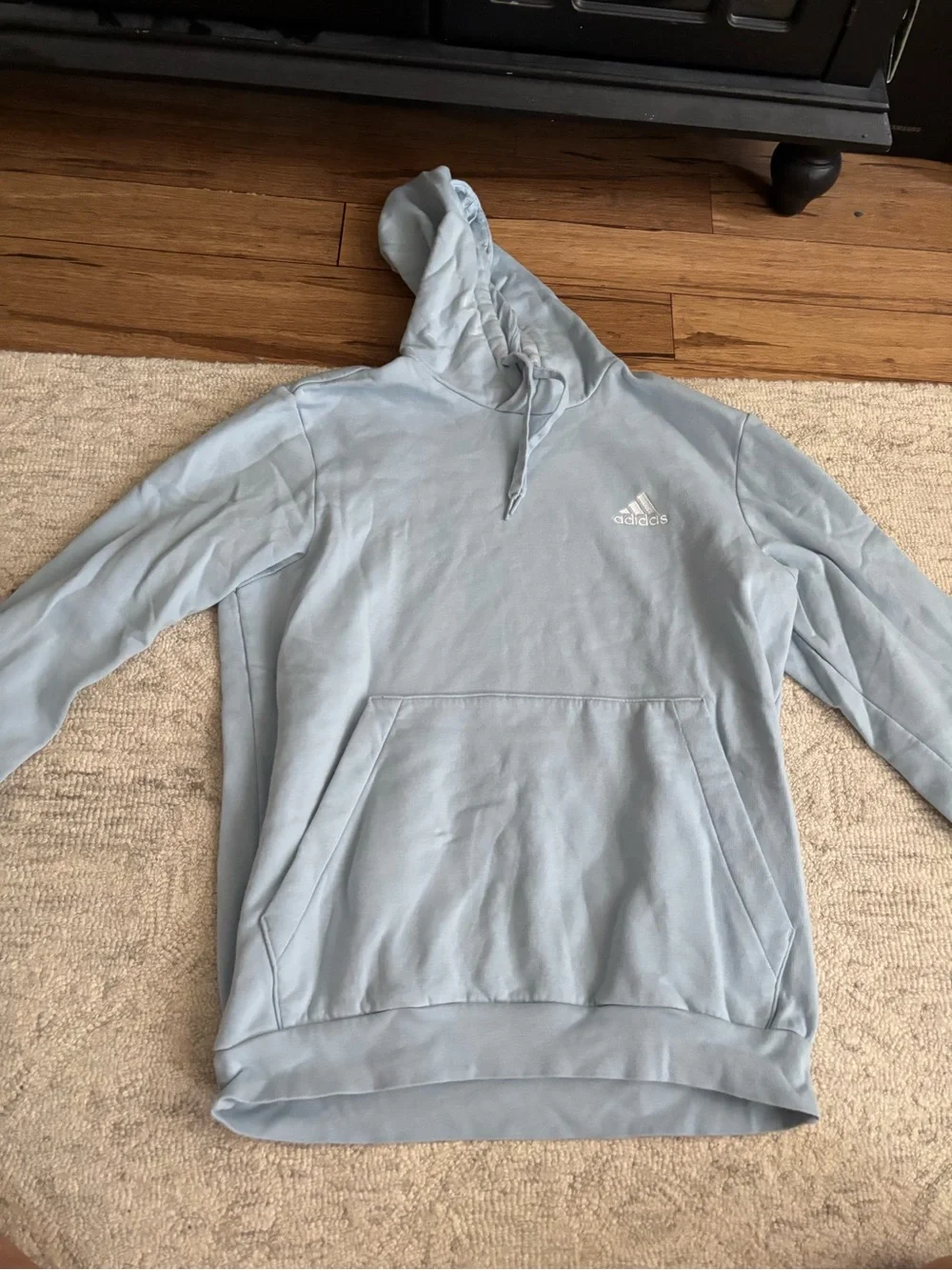 adidas Men's Pale Blue Pullover Hoodie